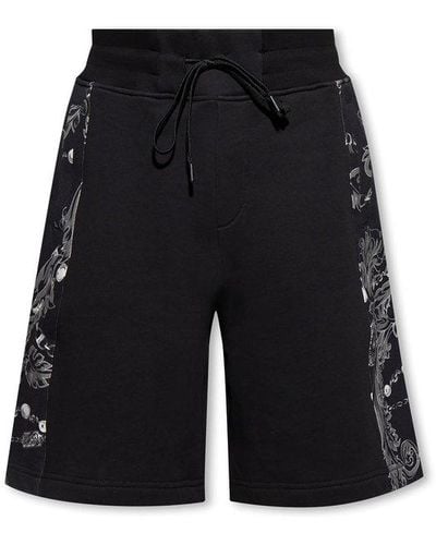 Versace Jeans Couture Chain Couture Printed Drawstring Shorts - Black