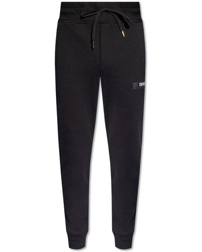 Versace Sweatpants With Logo Patch - Black