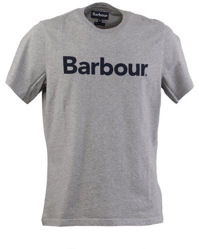 Barbour Logo Printed Crewneck T-shirt - Gray