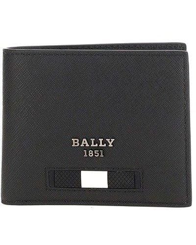 Bally Bevye Logo Plaque Bi-fold Wallet - Black