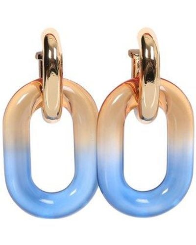 Rabanne Xl Link Interlocking Hoop Earrings - Blue