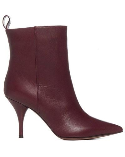 L'Autre Chose Pointed-toe Ankle Boots - Red