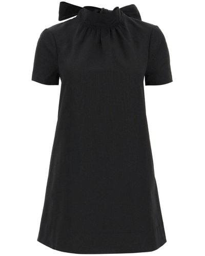 STAUD Ilana Mini Dress With Bow - Black