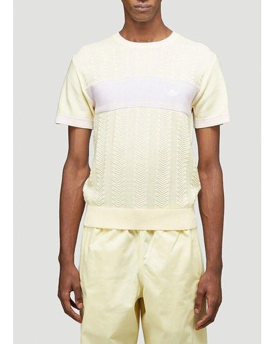Adidas by Wales Bonner Panelled Knitted T-shirt - Natural