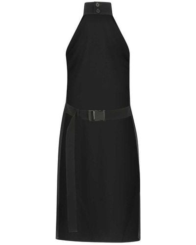 Burberry Sleeveless Mini Bib Dress - Black