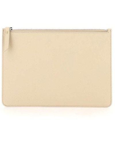 Maison Margiela Grained Leather Small Pouch - Natural