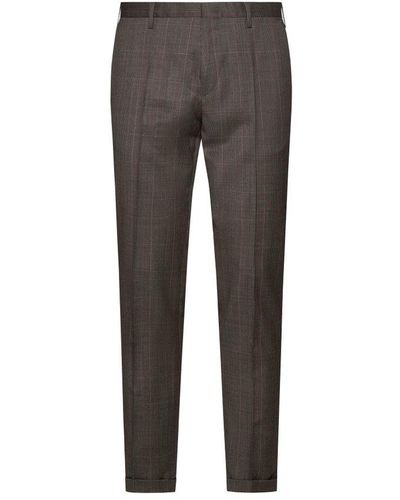 Paul Smith Slim-fit Checked Trousers - Grey