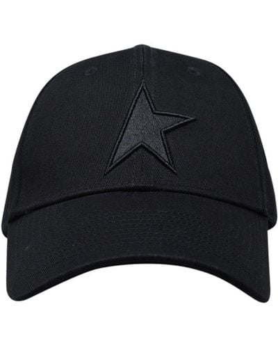 Golden Goose Black Cotton Star Demos Hat
