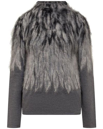 Alberta Ferretti Crewneck Knitted Sweater - Gray