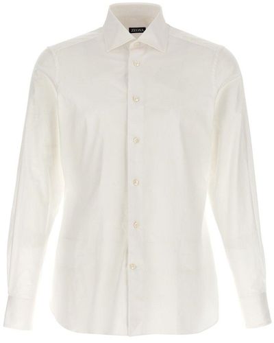 ZEGNA Stretch Cotton Shirt Shirt, Blouse - White