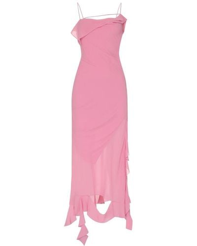 Acne Studios Draped Lace Up Dress - Pink