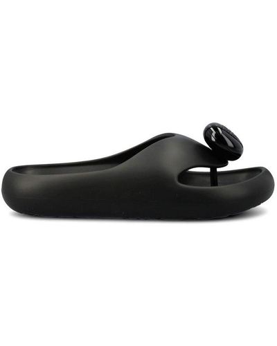 Loewe Anagram Raffia Sandals - Black