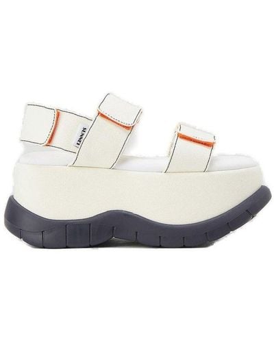 Sunnei Open Toe Platform Sandals - White