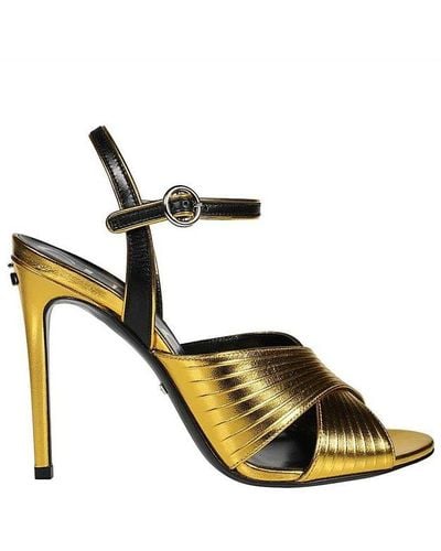 Gucci Criss-cross Strap Sandals - Metallic