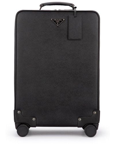 Prada Triangle-logo Zipped Suitcase - Black