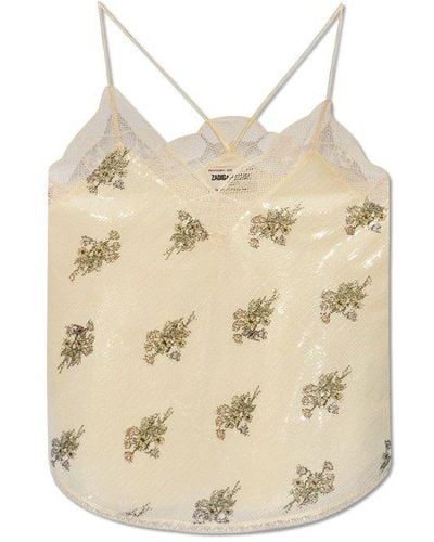 Zadig & Voltaire 'christy' Sequinned Top, - Natural