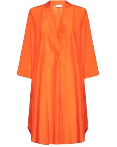 P.A.R.O.S.H. V-neck Mini Dress - Orange