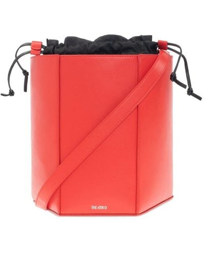 The Attico Logo Printed Geometric Shoulder Bag - Red