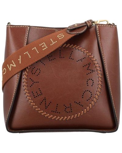 Stella McCartney Leather Logo Small Bag - Brown