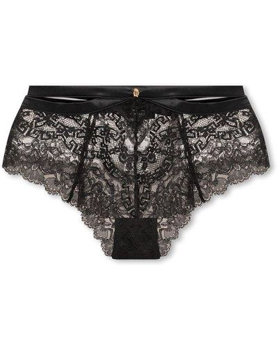 Versace High-Waisted Lace Briefs - Black