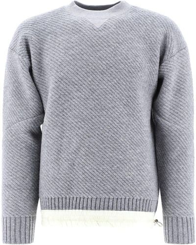 Sacai Drawstring Sweater - Gray