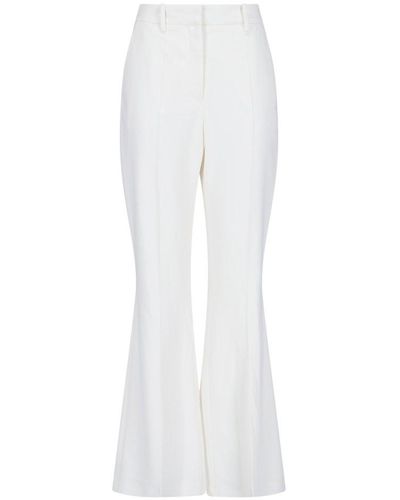 Balmain High-waisted Crepe Trousers - White