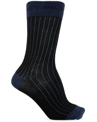 Etro Logo Detailed Knit Socks - Black