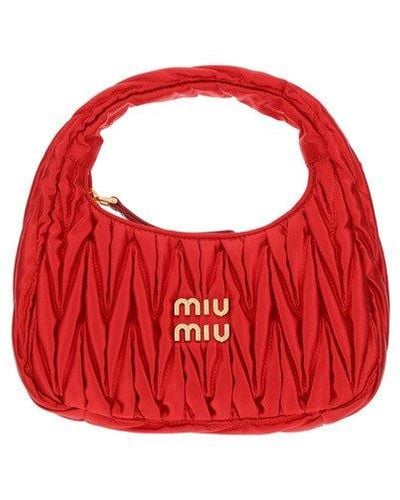 Miu Miu Wander Matelassé Zipped Mini Tote Bag - Red