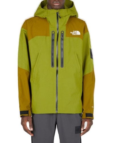 The North Face Logo Embroidered Hooded Jacket - Green