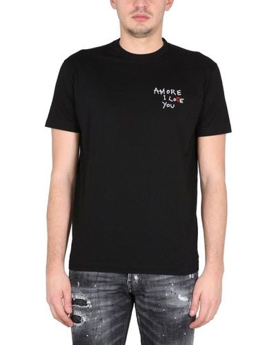DSquared² Crewneck Straight Hem T-shirt - Black