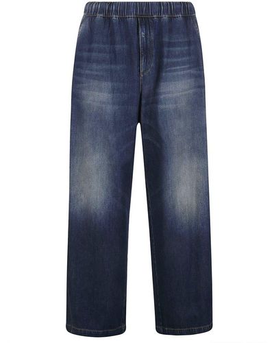Valentino High Waist Straight Leg Jeans - Blue