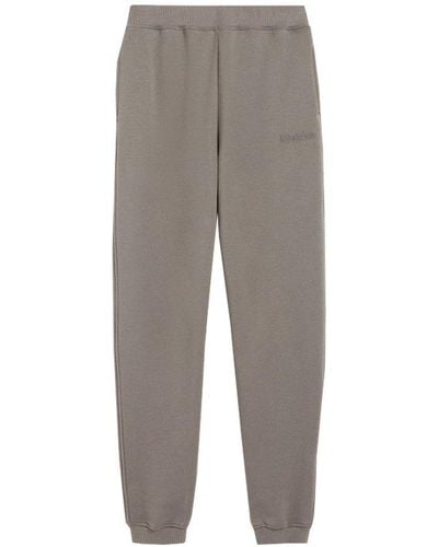 Max Mara Logo Embroidered Slim Fit Trousers - Grey