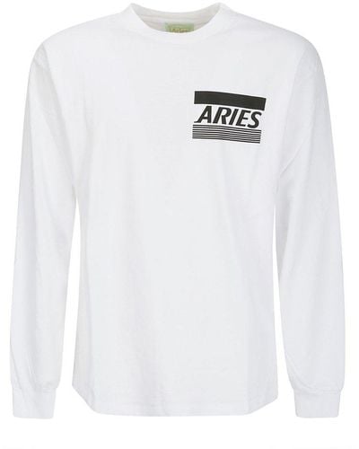 Aries Long-sleeved Crewneck T-shirt - White