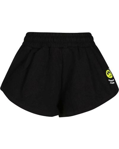 Barrow Logo-printed Elasticated Waistband Mini Shorts - Black
