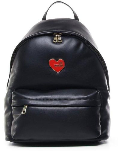 Love Moschino Logo-plaque Zipped Backpack - Blue