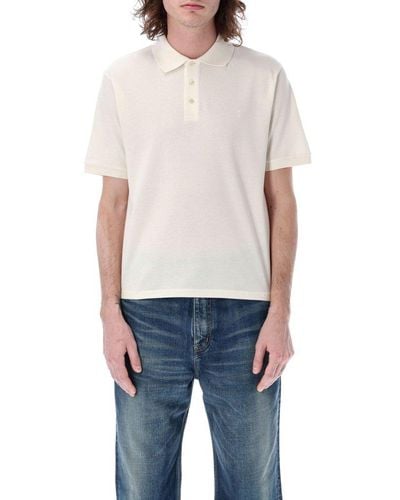 Saint Laurent Cassandre Short-sleeved Polo Shirt - Blue