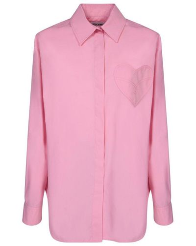 Moschino Jeans Heart-patch Long-sleeved Shirt - Pink