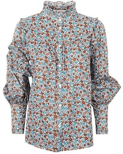 Weekend by Maxmara All-over Printed Twill Shirt - Blue
