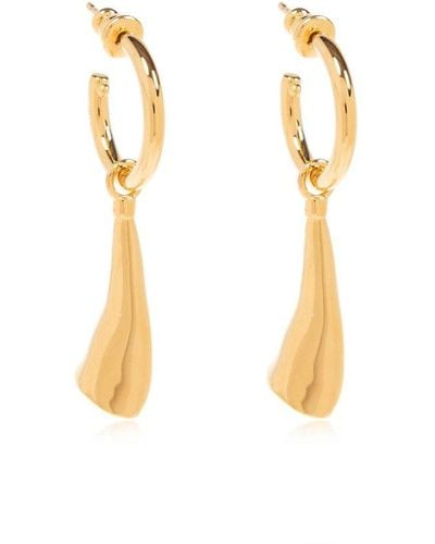 Chloé 'blooma' Brass Earrings, - Metallic