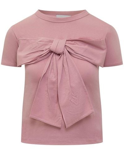 Ambush T-Shirt With Bow - Pink