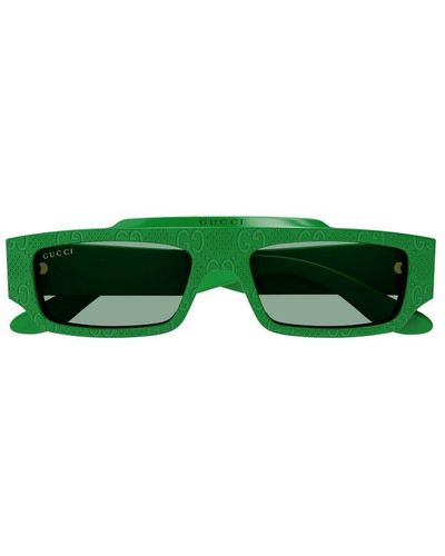 Gucci Rectangle-frame Sunglasses - Green