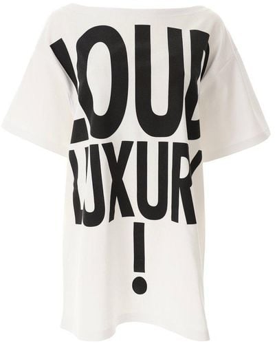 Moschino Slogan Printed Crewneck T-shirt - White