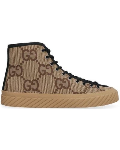 Gucci Tortuga GG Motif High-top Sneakers - Brown