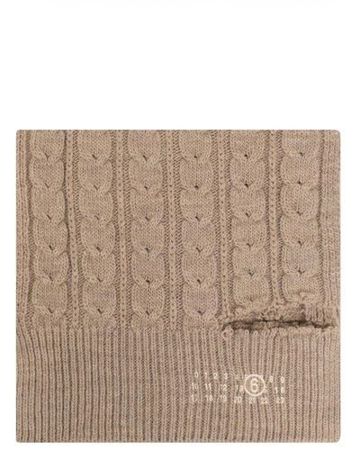 MM6 by Maison Martin Margiela Ribbed Scarf - Natural