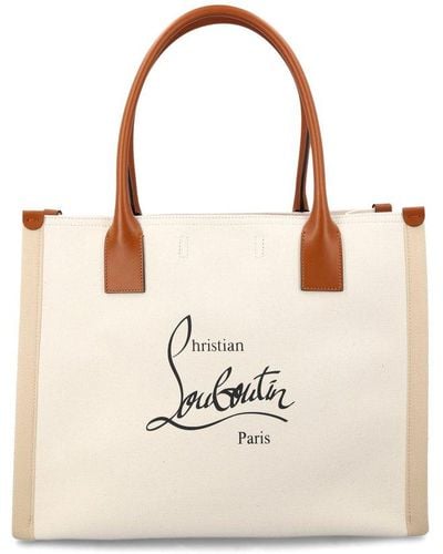 CHRISTIAN LOUBOUTIN: Cabata leather bag - White  Christian Louboutin tote  bags 1225048 online at