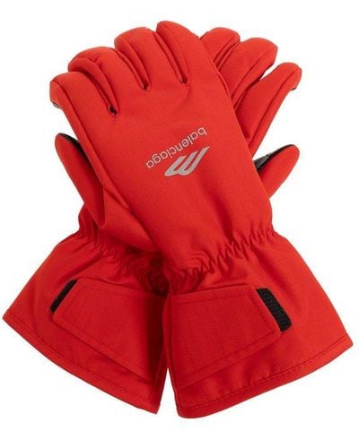 Balenciaga 'skiwear' Collection Ski Gloves With Logo, - Red