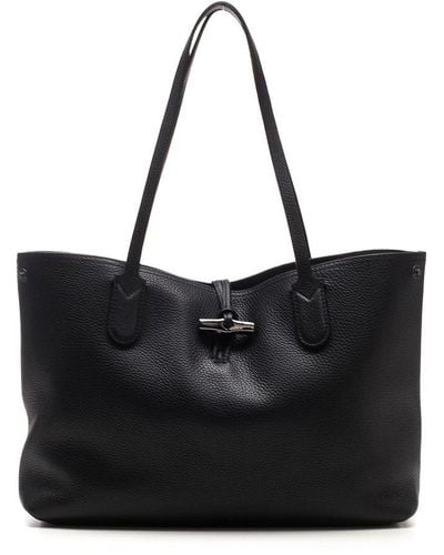 Longchamp Medium Roseau Tote Bag - Black