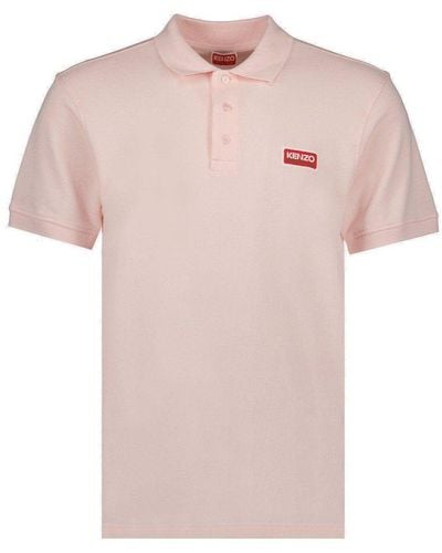 KENZO Logo Detailed Polo Shirt - Pink