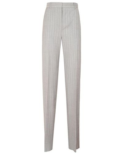 Max Mara Studio Striped Straight Leg Pants - Gray