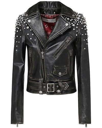 Golden Goose Crystal-embellished Leather Jacket - Black
